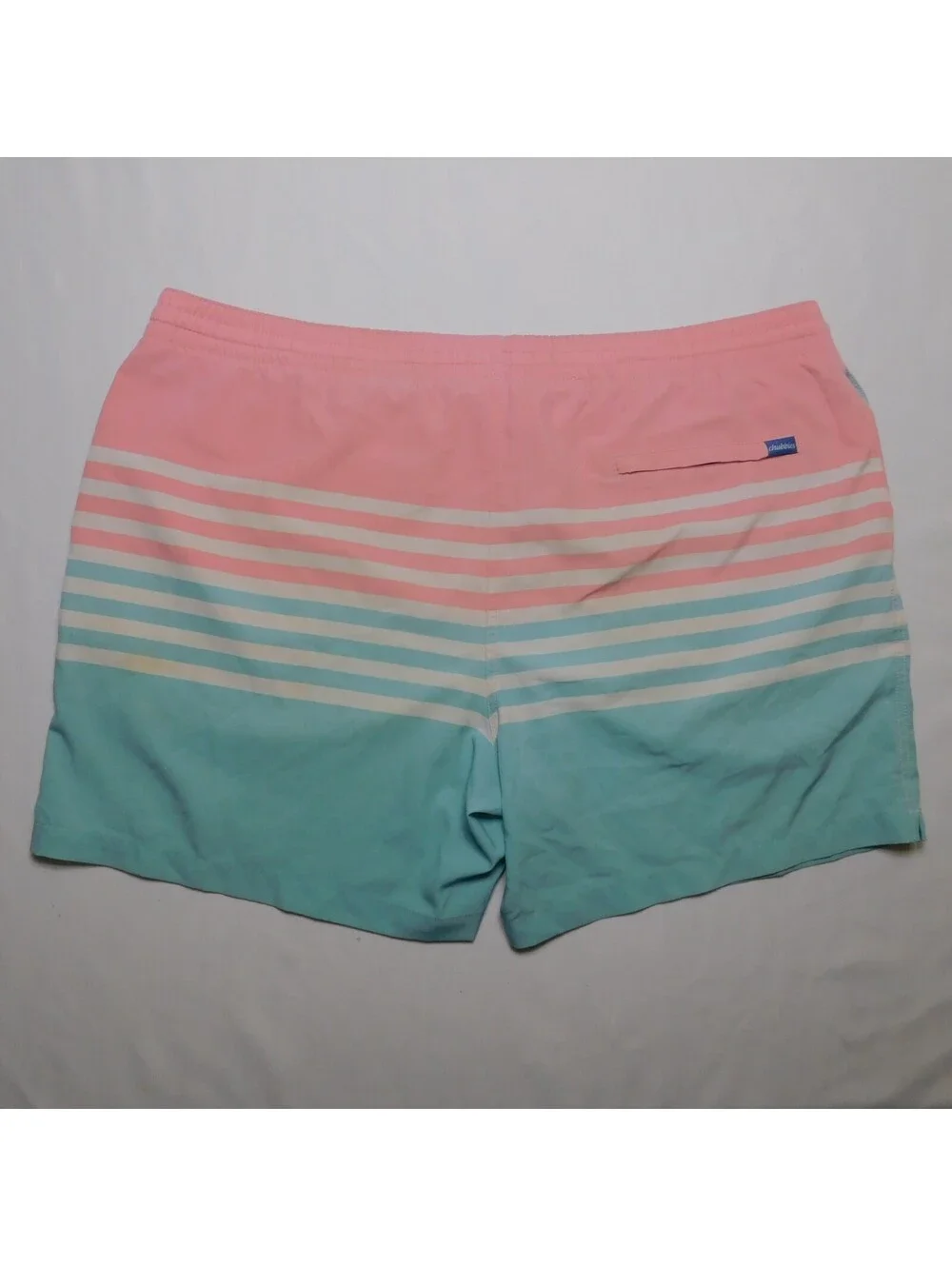 Chubbies Men XXL Swim Trunks Pink Blue Striped 5.5